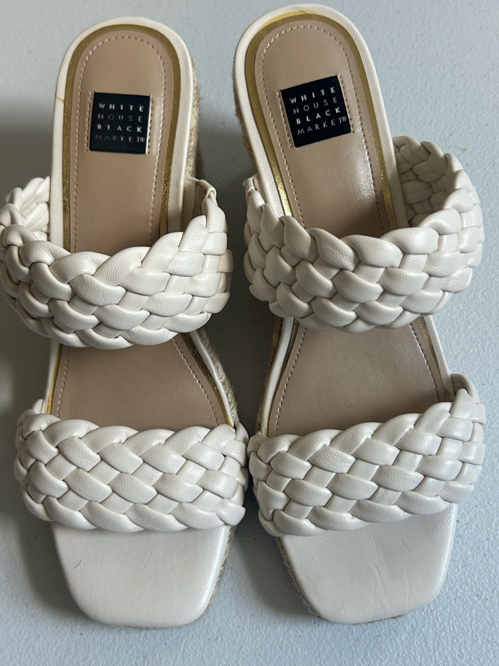 White House Black Market Braided Espadrille Wedge Sandals Sz 8